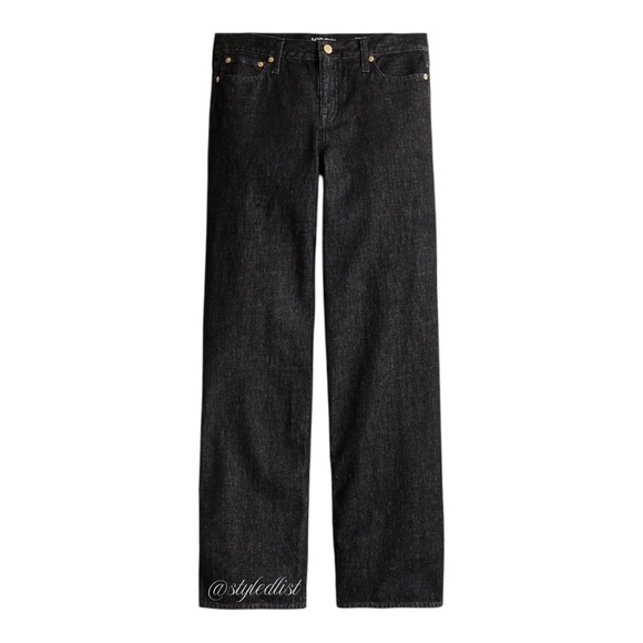 J.Crew Lower Rise Wide Leg Jeans Black Rinse P28 NWT - Picture 1 of 8